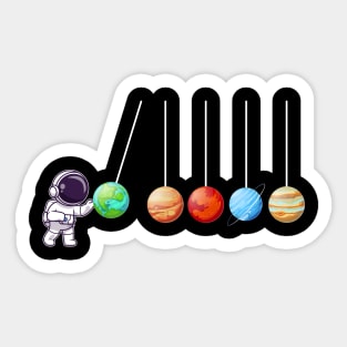 Astronaut Planets Spaceman Funny Space Dwarf Solar System Sticker